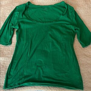 New York & Company Vibrant Green 1/2 Sleeve Tee